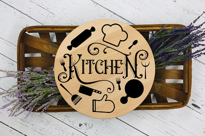 Vintage Style Round Kitchen Sign SVG Design