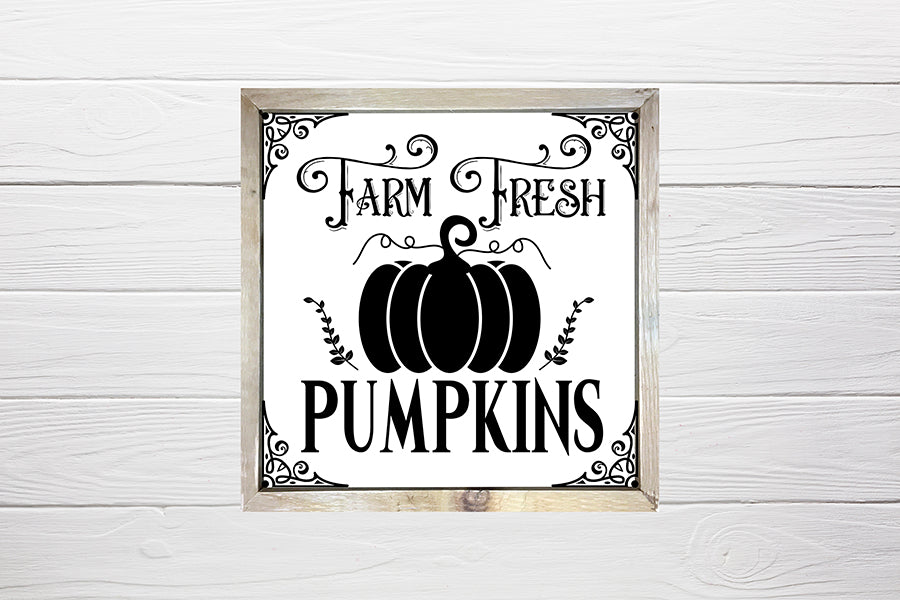 Vintage Fall Sign SVG, Farm Fresh Pumpkins