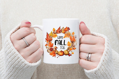 Fall Sublimation Design, Happy Fall Y'all PNG