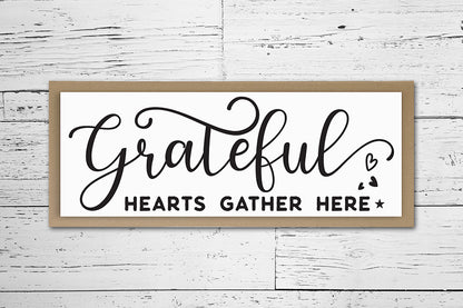 Thanksgiving Sign SVG, Grateful Hearts Gather Here