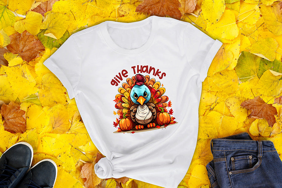 Give Thanks - Thanksgiving Sublimation Design