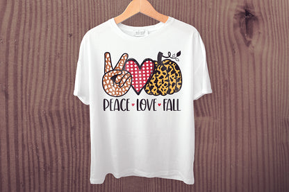 Fall Sublimation Design, Peace Love Fall PNG