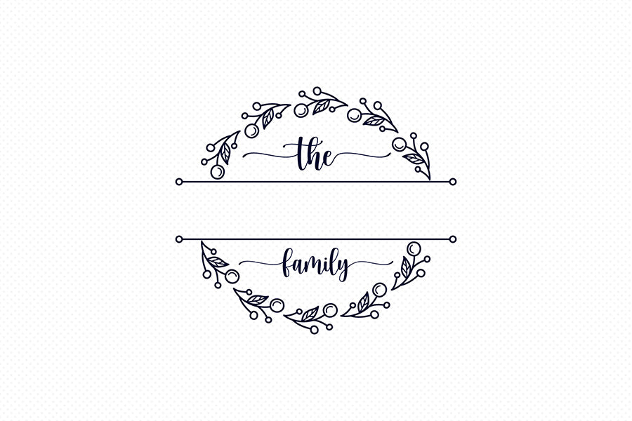 Family Monogram SVG, Floral Frame SVG