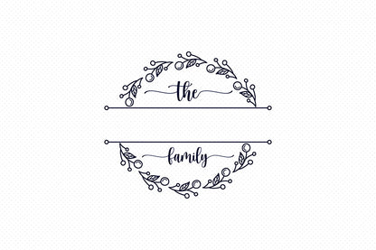 Family Monogram SVG, Floral Frame SVG