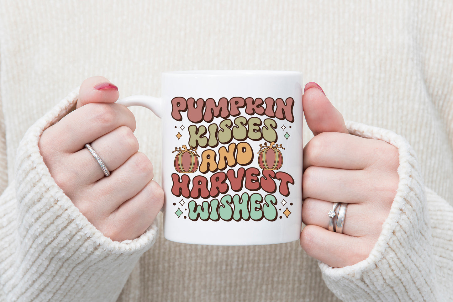 Pumpkin Kisses and Harvest Wishes PNG Retro Sublimation