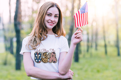 Retro 4th of July Sublimation | God Bless the USA PNG