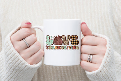 Love Thanksgiving PNG Retro Sublimation Design