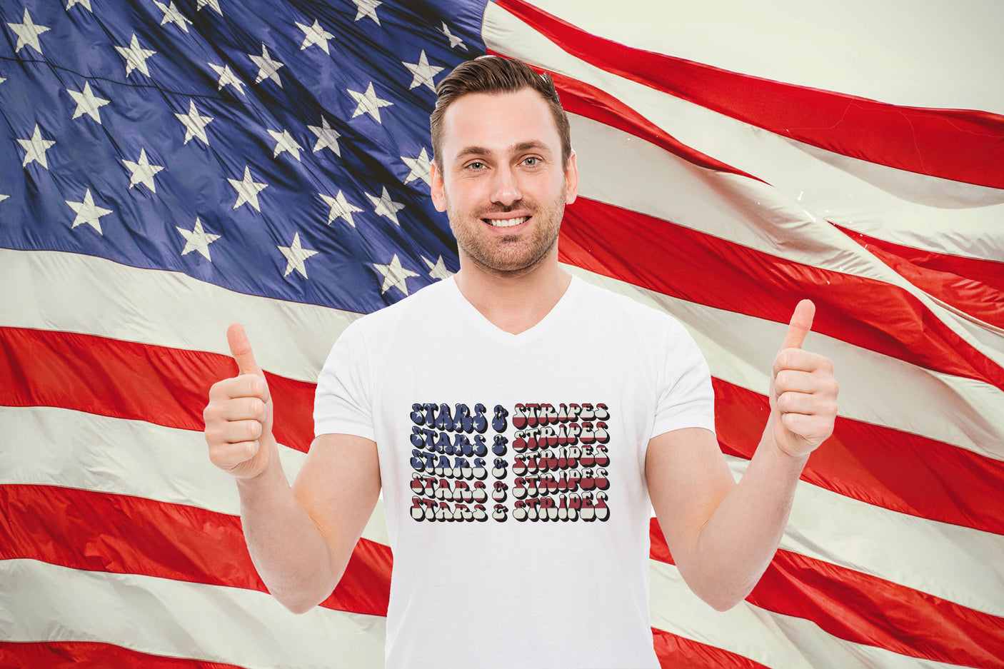 4th of July Retro Sublimation - Stars & Stripes PNG
