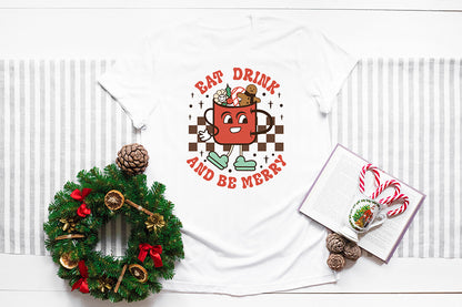 Retro Christmas Eat Drink and Be Merry PNG