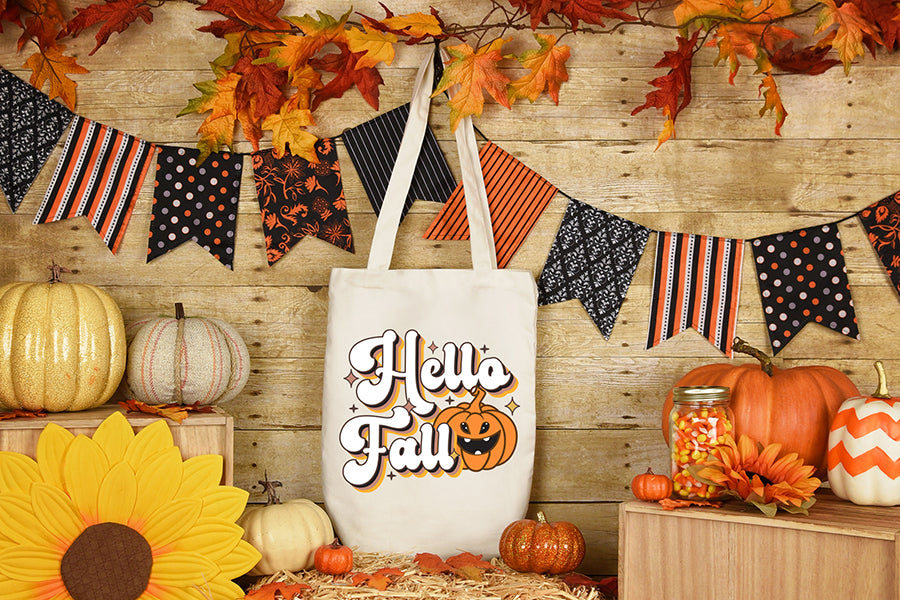 Hello Fall PNG - Retro Fall Sublimation Design