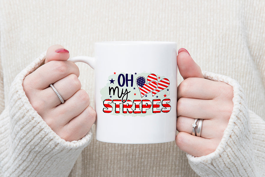 Oh My Stripes PNG - Patriotic Sublimation Design