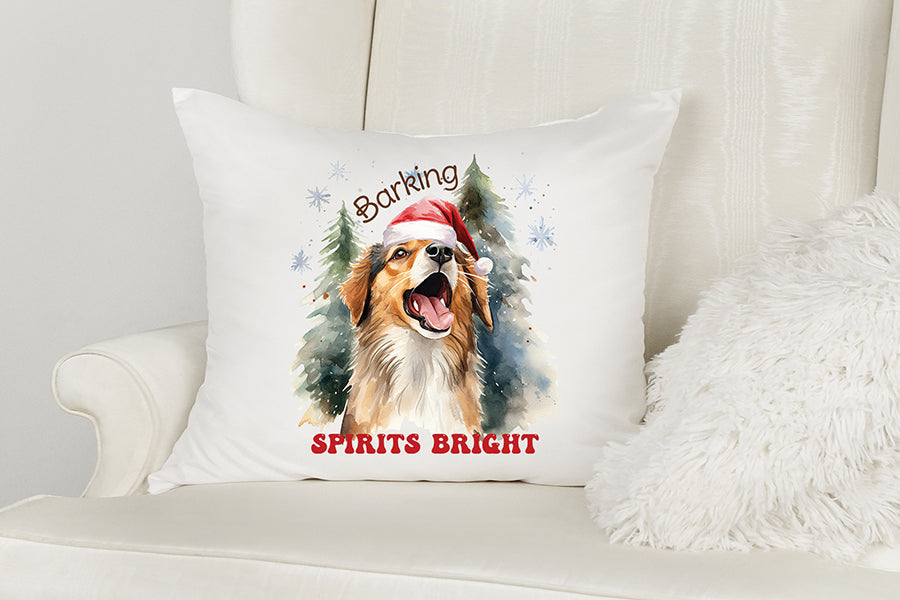 Barking Spirits Bright, Funny Christmas Dog Sublimation