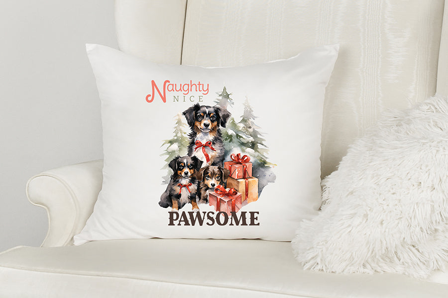 Naughty Nice Pawsome, Funny Christmas Dog Saying