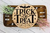 Halloween Round Sign SVG, Trick or Treat SVG