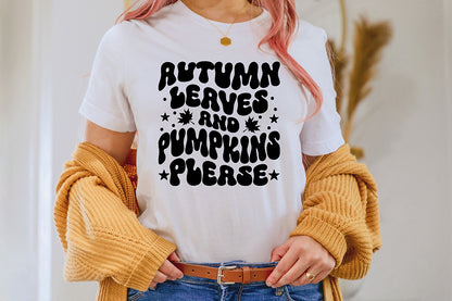 Autumn Leaves and Pumpkins Please SVG