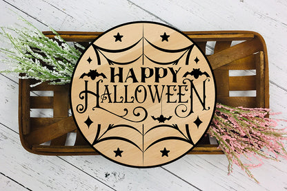 Happy Halloween SVG - Halloween Round Sign SVG