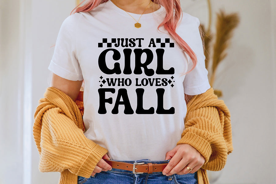 Just a Girl Who Loves Fall Retro SVG