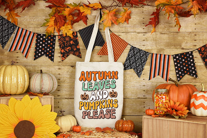 Autumn Leaves and Pumpkins Please PNG Sublimation