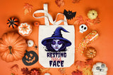 Halloween PNG Sublimation,  Resting Witch Face