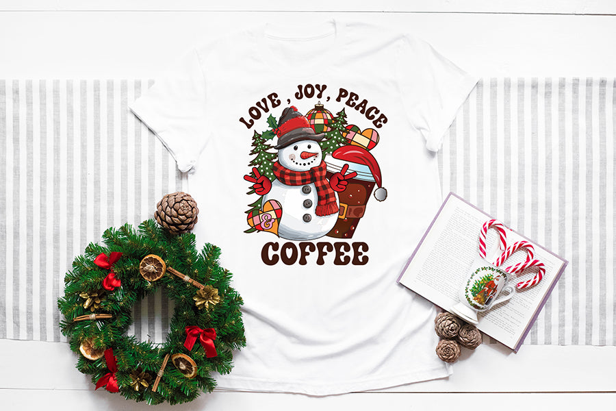 Love Joy Peace & Coffee PNG Sublimation