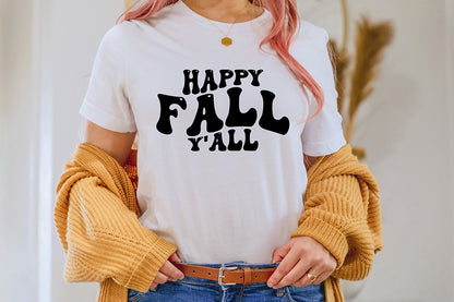 Happy Fall Y'all SVG - Retro Fall SVG