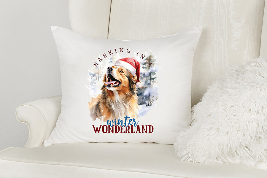 Barking in a Winter Wonderland, Funny Christmas Dog PNG