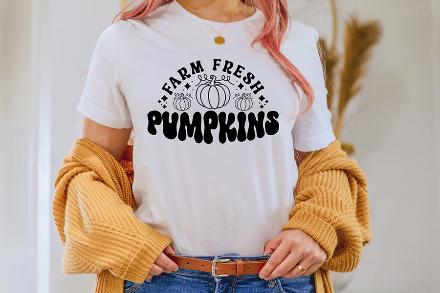 Farm Fresh Pumpkins SVG - Retro Fall SVG