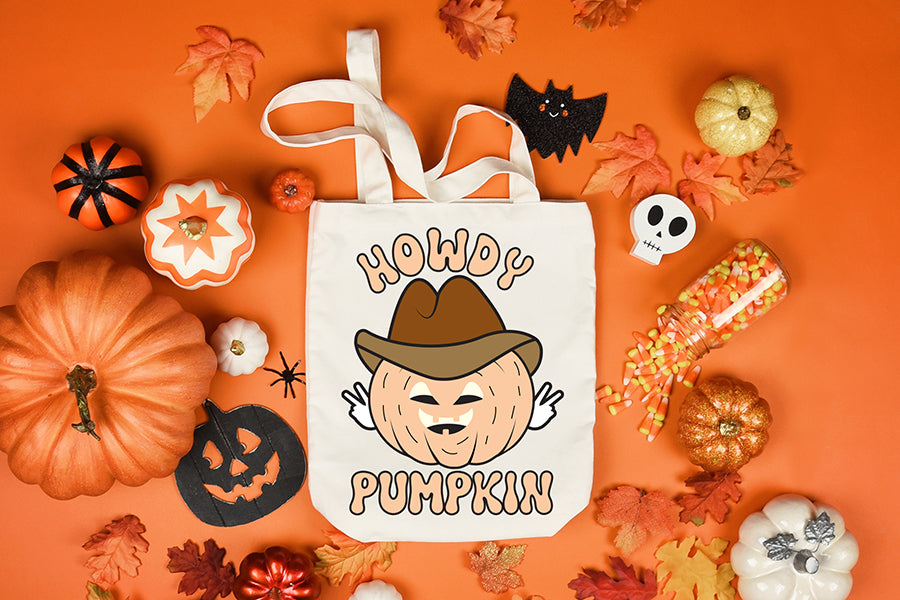 Howdy Pumpkin PNG - Retro Halloween Sublimation