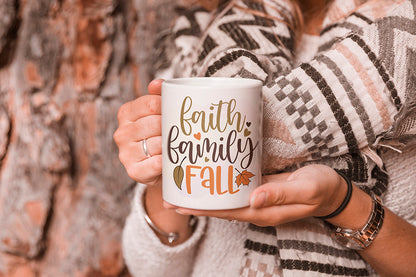 Fall Sublimation Design - Faith Family Fall PNG