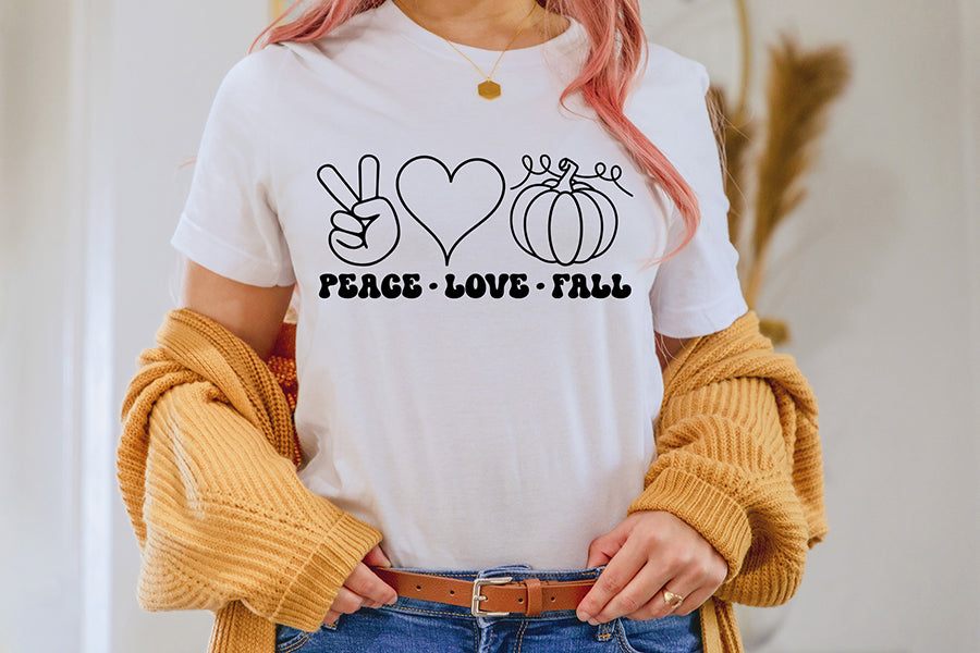 Peace Love Fall SVG, Retro Fall SVG