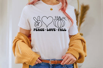 Peace Love Fall SVG, Retro Fall SVG