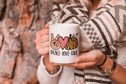 Fall Sublimation Design, Peace Love Fall PNG