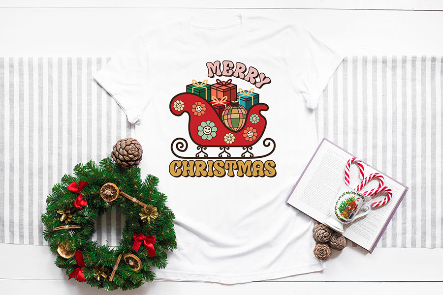 Groovy Merry Christmas Sublimation PNG