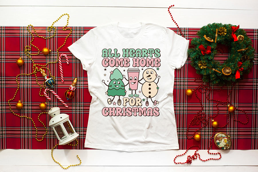 All Hearts Come Home for Christmas Retro PNG