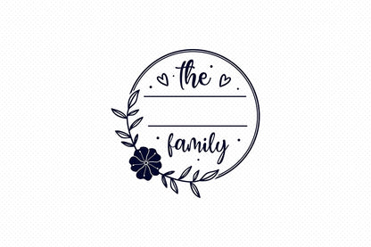 Family Name Monogram SVG - Floral Frame SVG