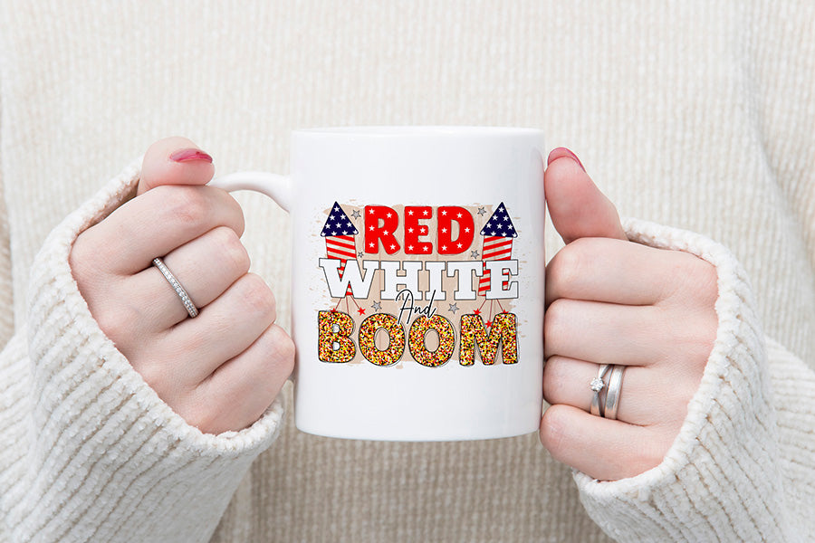Red White and Boom, Patriotic Sublimation Design