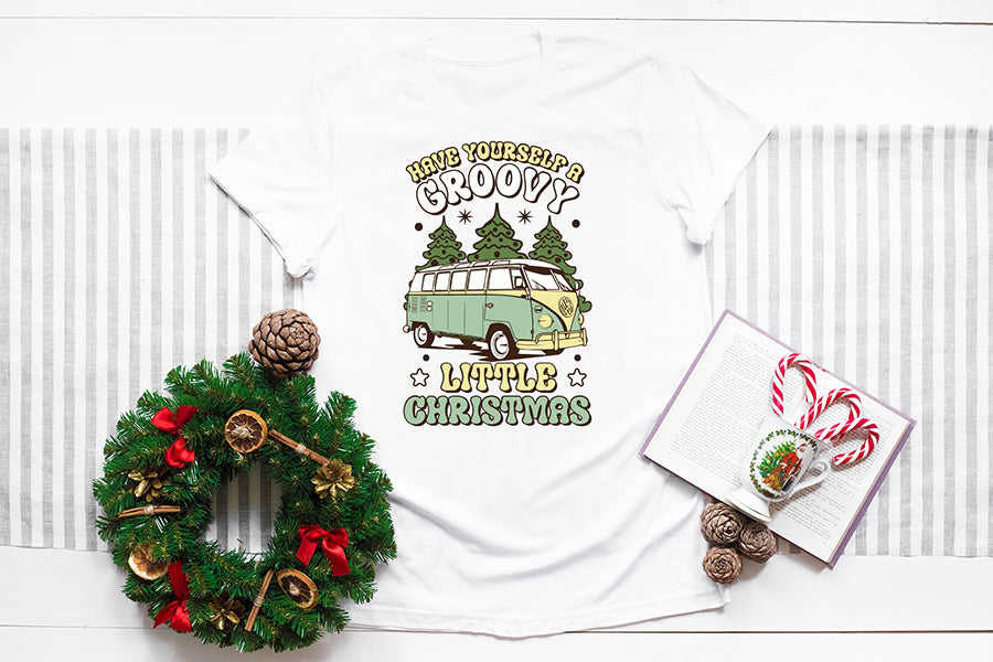 Groovy Christmas Sublimation Design PNG