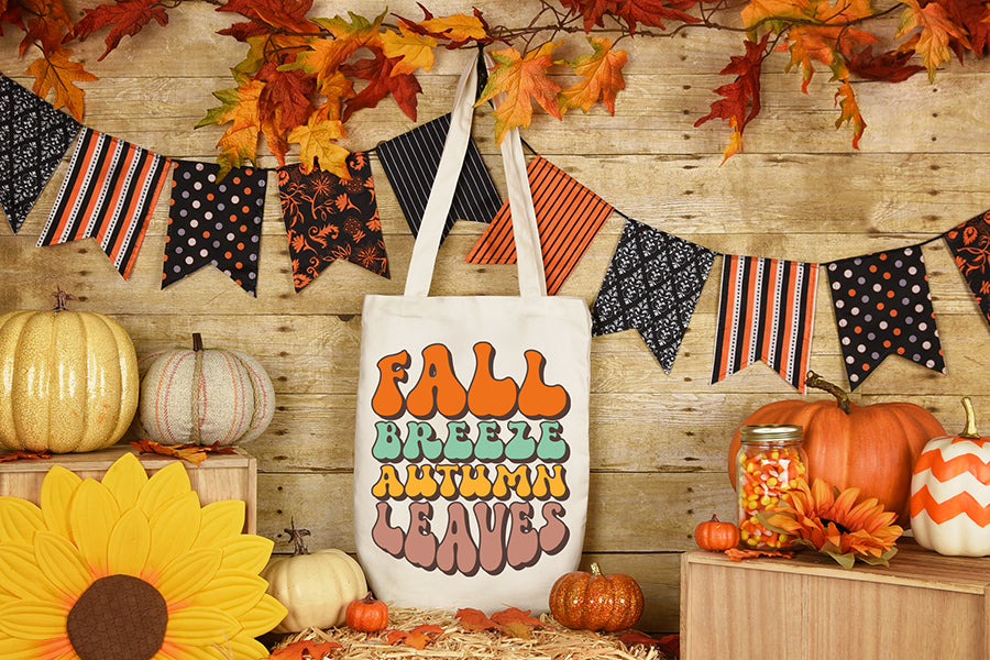 Fall Breeze Autumn Leaves - Retro Fall PNG