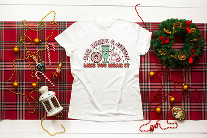 Eat Drink & Jingle, Retro Christmas PNG