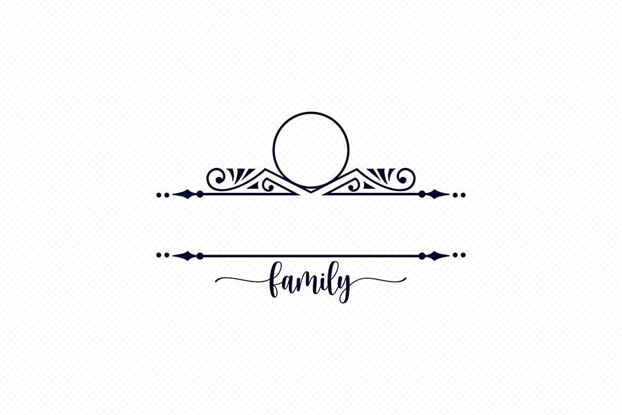 Family Monogram SVG, Split Monogram SVG