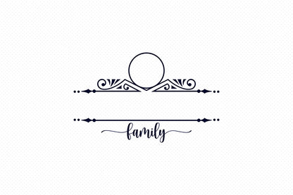 Family Monogram SVG, Split Monogram SVG