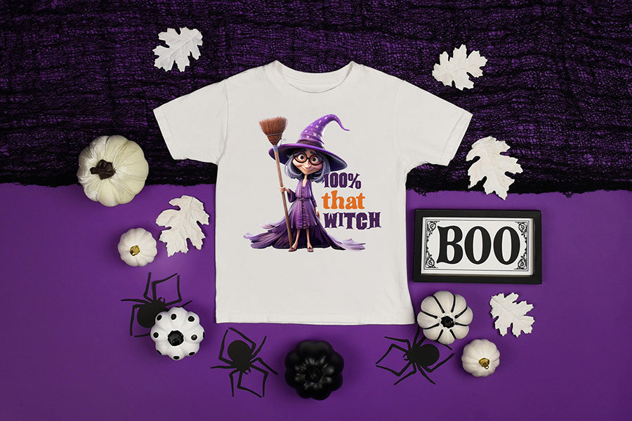 Funny Halloween Quote Sublimation, 100% That Witch