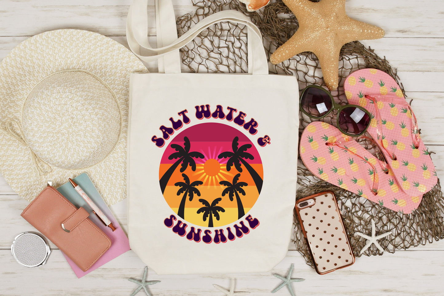 Retro Summer Sublimation - Salt Water & Sunshine PNG