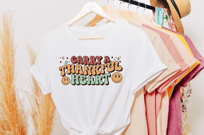 Carry a Thankful Heart, Retro Thanksgiving PNG