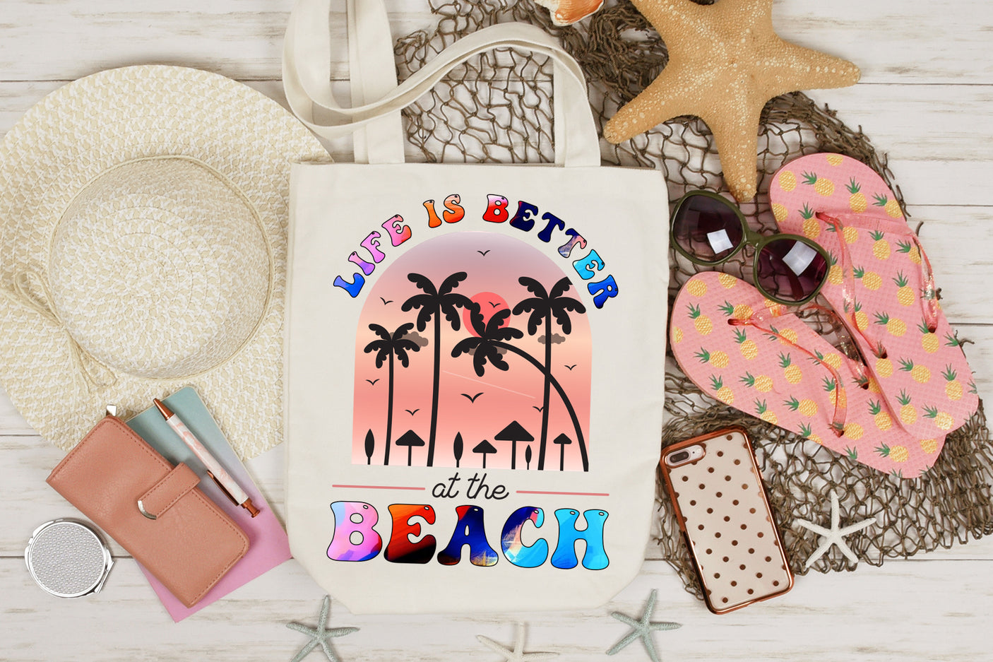 Retro Summer PNG, Life is Better at the Beach