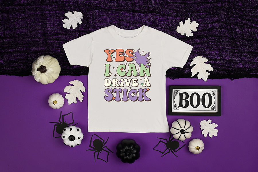 Yes I Can Drive a Stick - Retro Hallowen PNG