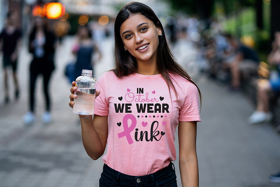In October We Wear Pink - Breast Cancer SVG