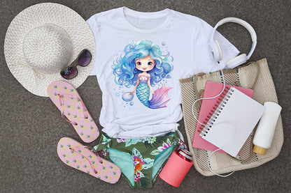 Pastel Mermaid Watercolor Sublimation Bundle