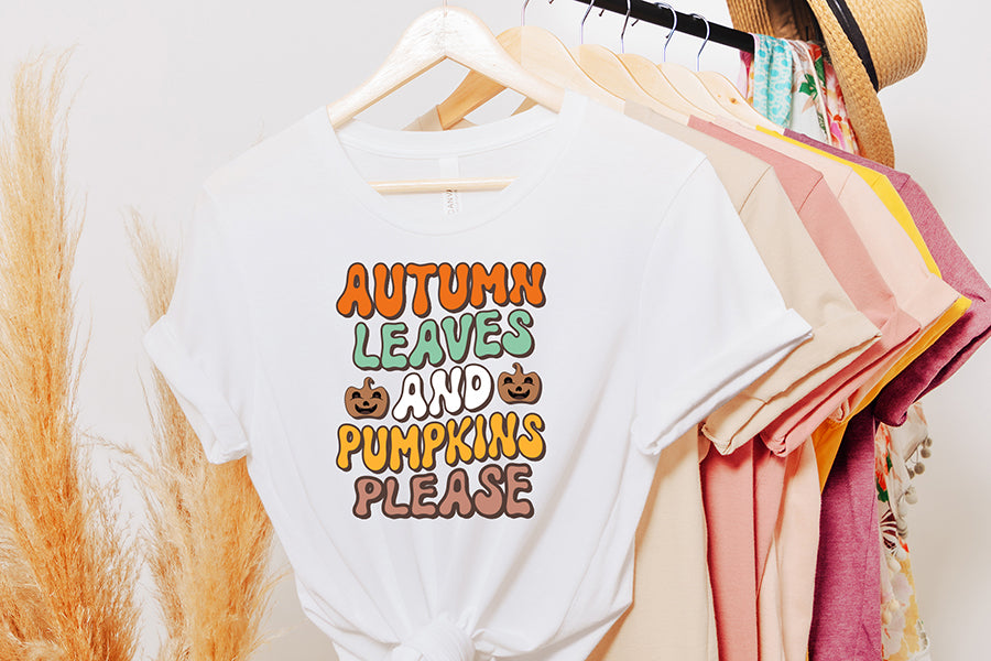 Autumn Leaves and Pumpkins Please PNG Sublimation