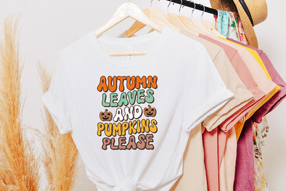 Autumn Leaves and Pumpkins Please PNG Sublimation